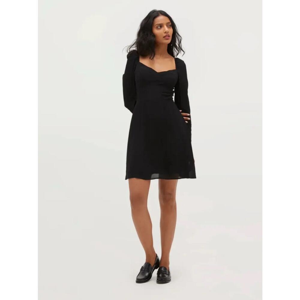 Hill House Home Felicity Dress Black Corset Puff Sleeve Size S NWT